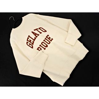 ジェラートピケ(gelato pique)の美品 ジェラートピケ HOMME 裏起毛 プリント スウェット sizeM/アイボリー ◇■ メンズ(スウェット)