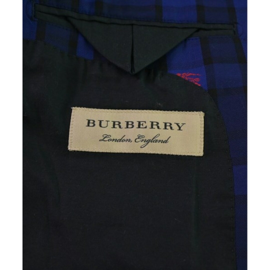 BURBERRY(バーバリー)のBURBERRY テーラードジャケット 44(S位) 紺x黒x赤(チェック) 【古着】【中古】 メンズのジャケット/アウター(テーラードジャケット)の商品写真