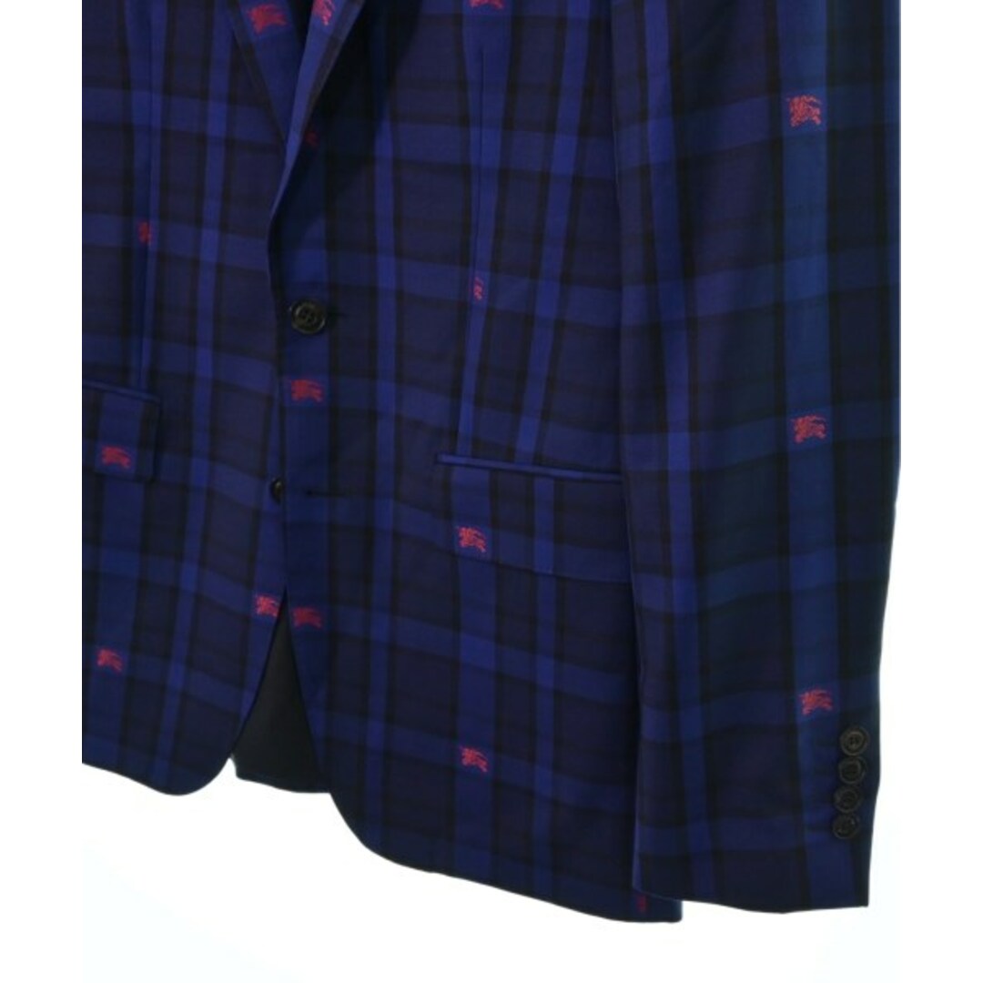 BURBERRY - BURBERRY テーラードジャケット 44(S位) 紺x黒x赤 BURBERRY - BURBERRY テーラードジャケット 44(S位) 紺x黒x赤
