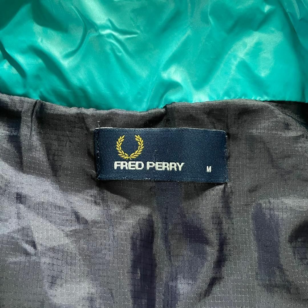 美品 FRED PERRY ハイネック キルティングJKT ダウン