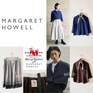 マーガレットハウエル(MARGARET HOWELL)の美品 2022 マーガレットハウエル フレンチリネン100% カラーレスシャツ(シャツ/ブラウス(長袖/七分))