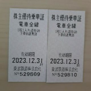 東武鉄道　株主優待乗車券　株主優待乗車証　2枚(その他)