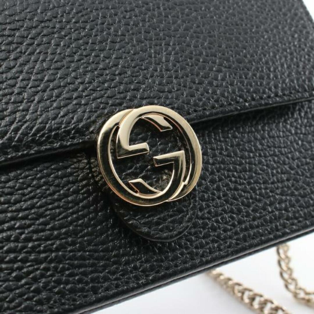 Gucci(グッチ)のインターロッキングG チェーンウォレット レザー ブラック レディースのバッグ(ショルダーバッグ)の商品写真