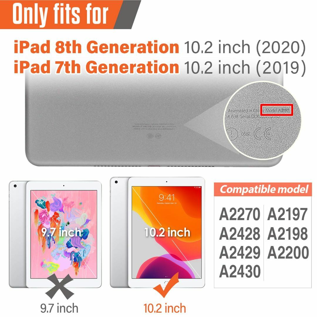 Timecity iPad 9世代/8世代/7世代 ケース 耐衝撃 三層保護 肩