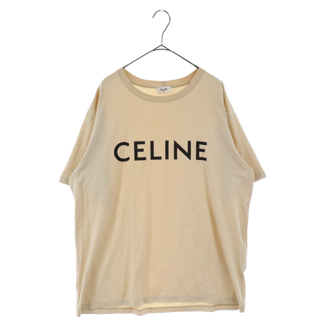 CELINE セリーヌ 22AW ルーズフィット ロゴプリント 半袖Tシャツ ベージュ 2X681671Q