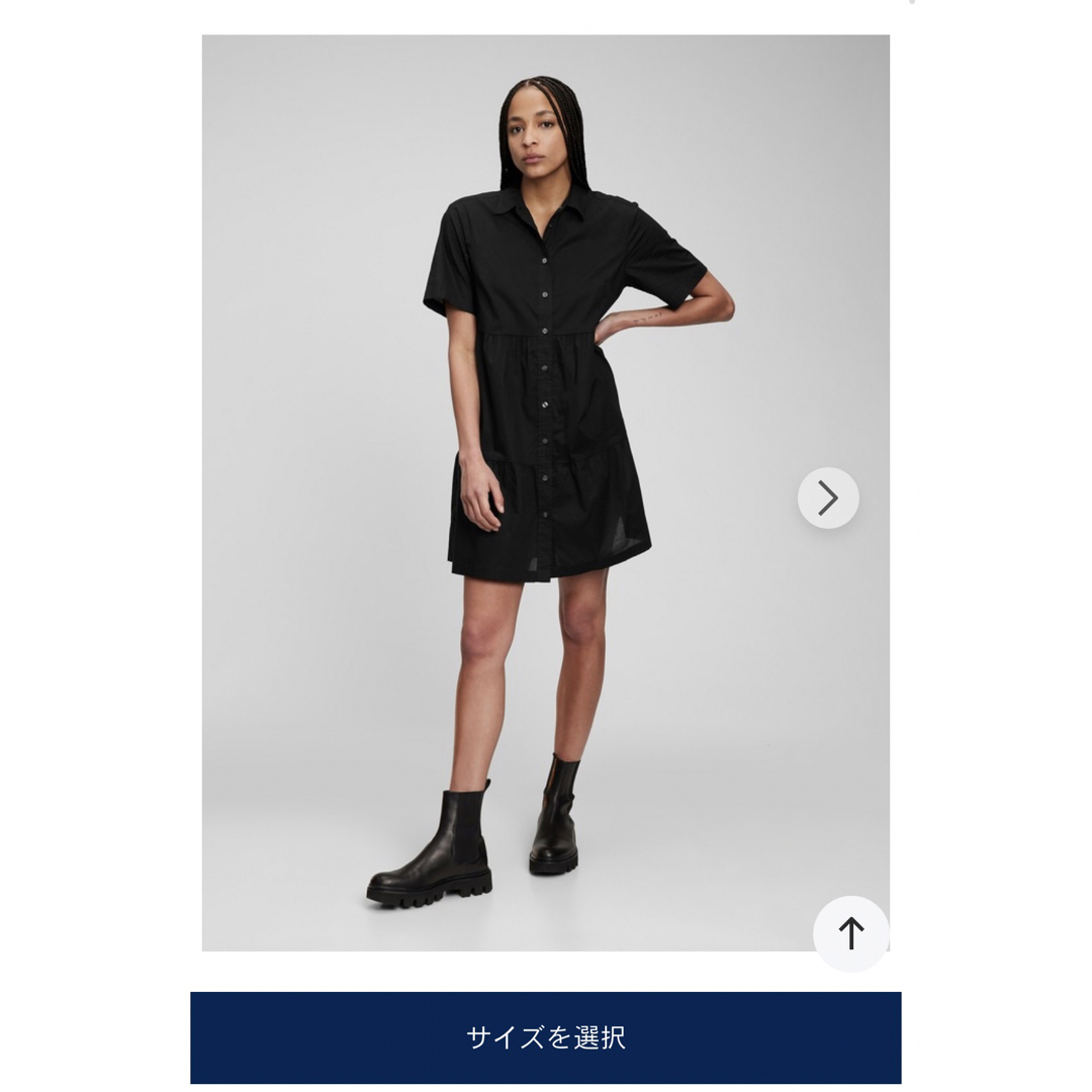 ZARA(ザラ)の未使用　GAP ティアードワンピース　完売品　定価5990円　ゆったりBLACK レディースのワンピース(ひざ丈ワンピース)の商品写真