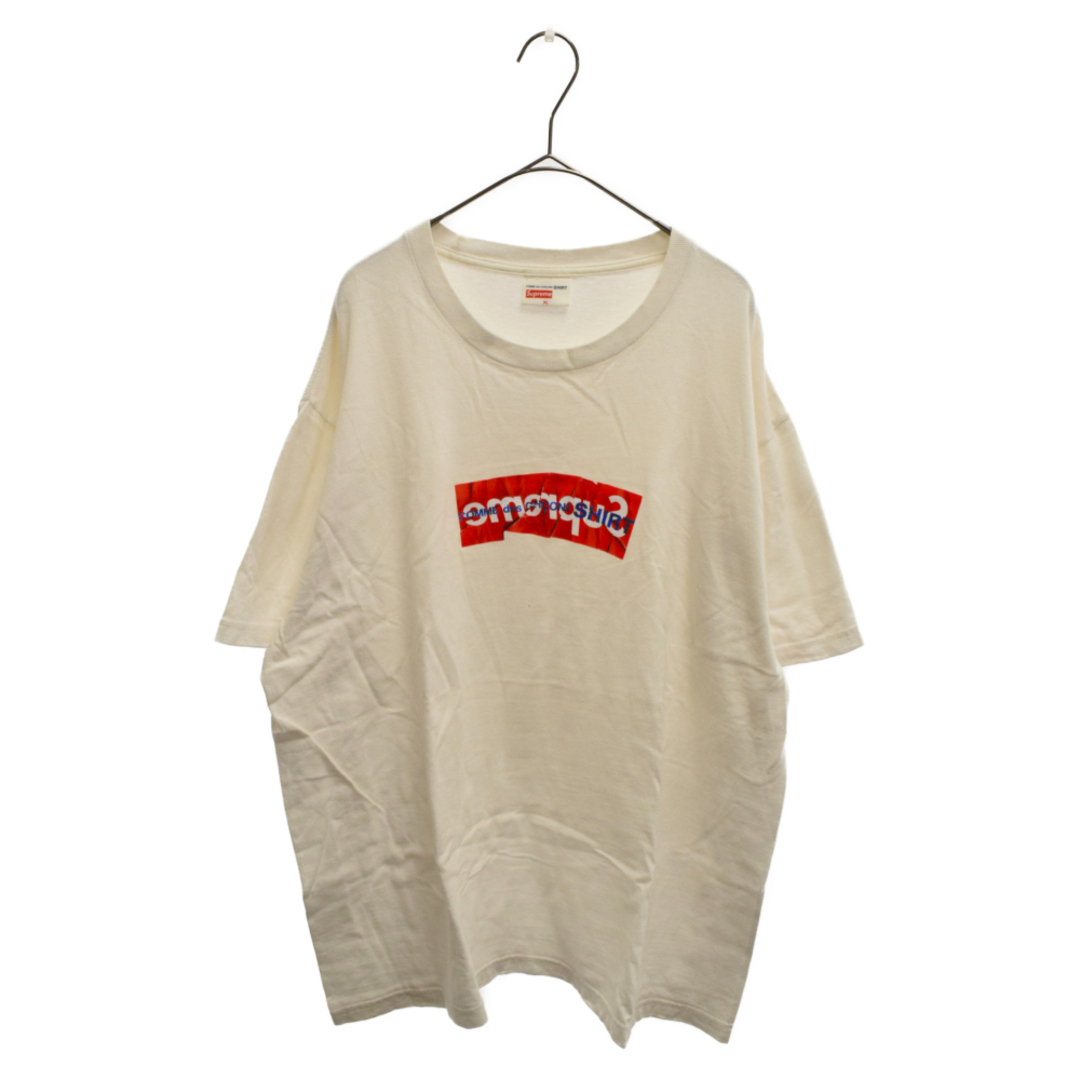SUPREME シュプリーム 17SS×COMME des GARCONS SHIRT BOX Logo Tee コムデギャルソンシャツ ボックスロゴ半袖Tシャツ ホワイト