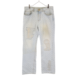 ルイヴィトン  22AW  DESTROYED CARPENTER BELL BOTTOM DENIM RM222 JE0 HND90W ストロイドカーペンターベルボトムロングパンツ メンズ 34インチ