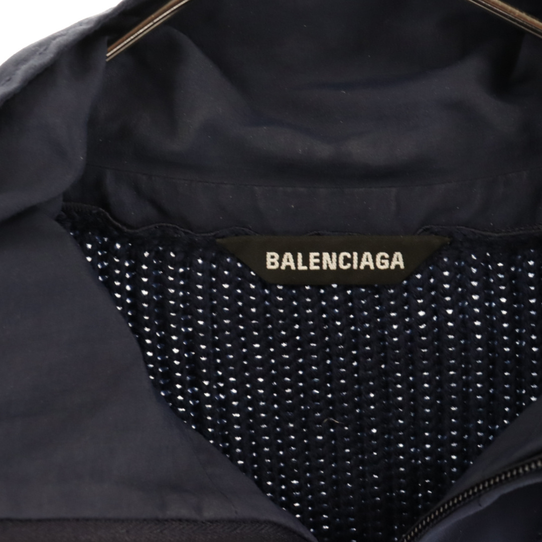 BALENCIAGA バレンシアガ TOP LAYERED V-NECK 675274 T1611 レイヤードデザインVネックニット 長袖セーター アームラバーロゴ ネイビー 2