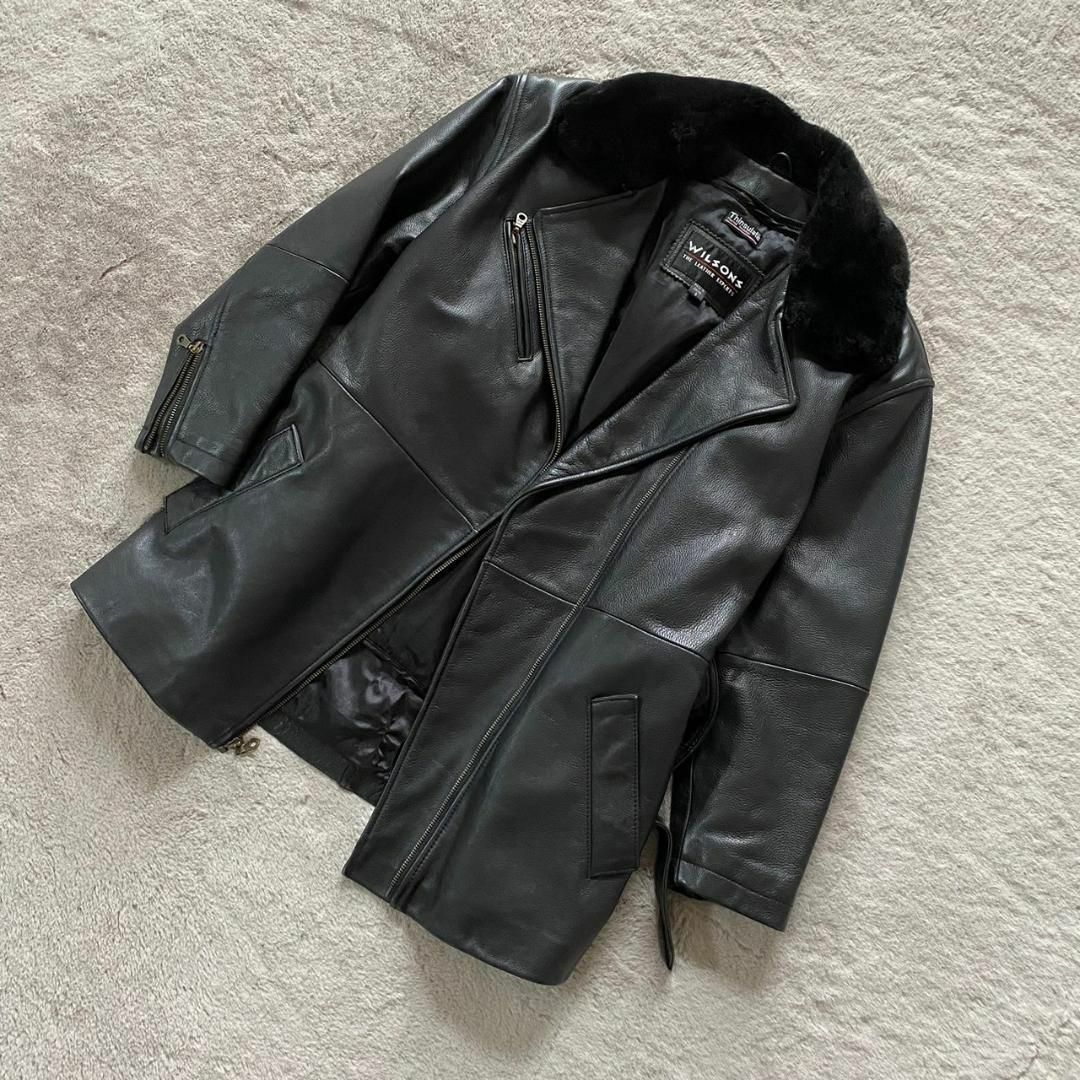 美品 90's wilsons leather レザーコート ボア ミドル丈