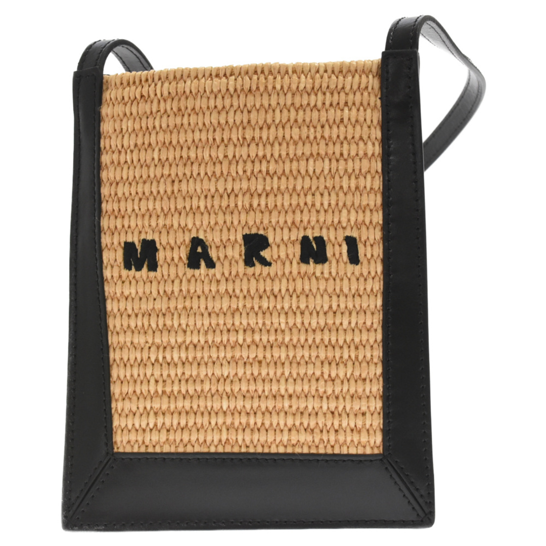 MARNI マルニ 22SS PHONE フォーン ミニショルダーバッグ ブラック/ベージュ TEMO0019Q0コットン100%金属部分