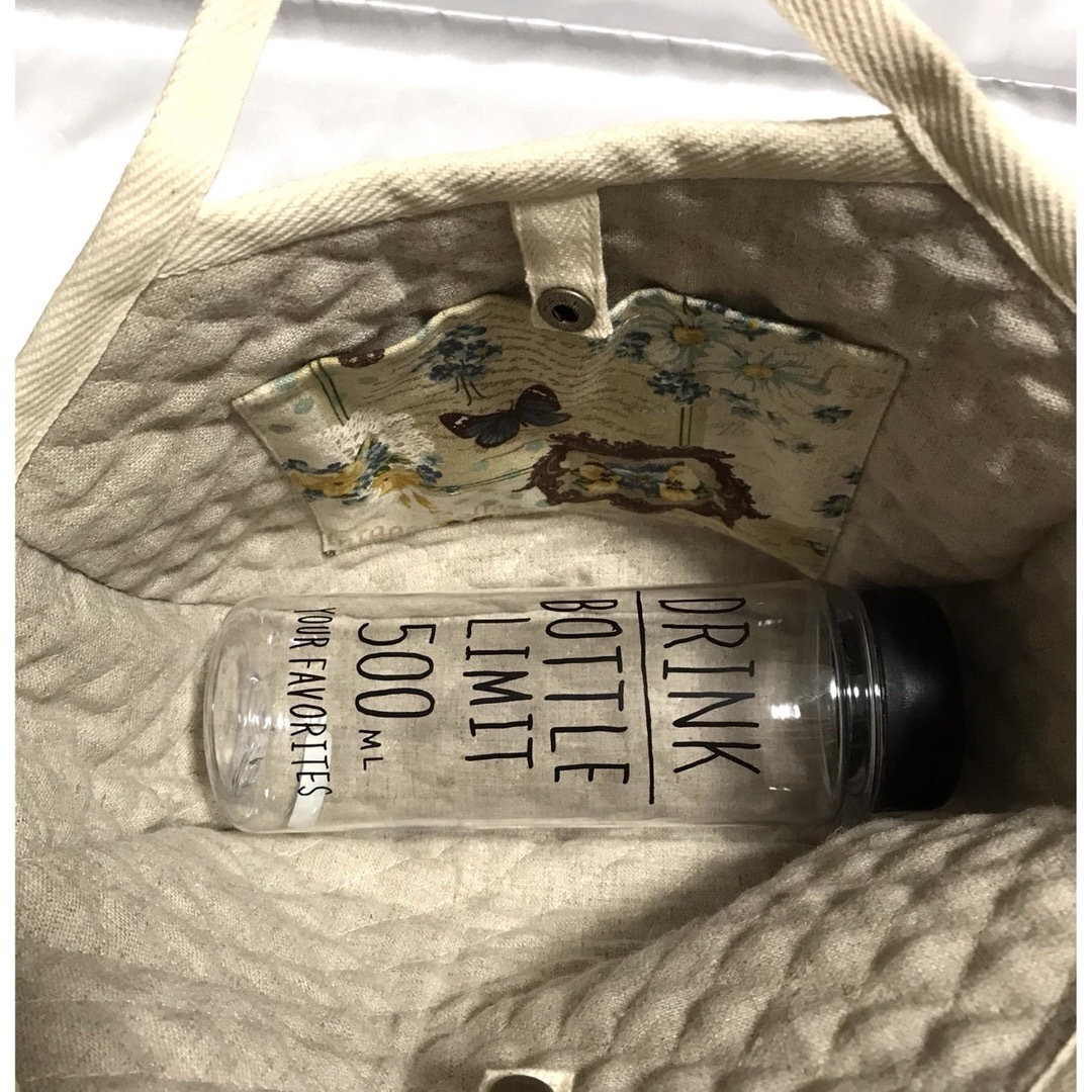 【SALE❗️】綿麻キャンバスのミニグラニー　アンティークコラージュ／イエロー系 ハンドメイドのファッション小物(バッグ)の商品写真