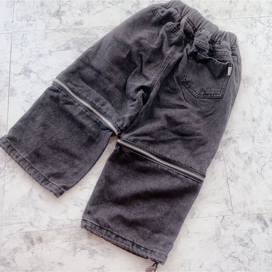 【100cm】ビンテージ風 ルーズ ブラック デニムパンツ  韓国子供服