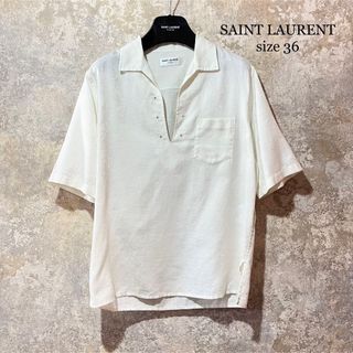 サンローラン(Saint Laurent)のフランス製 SAINT LAURENT サンローラン 総柄スキッパーシャツ(シャツ)