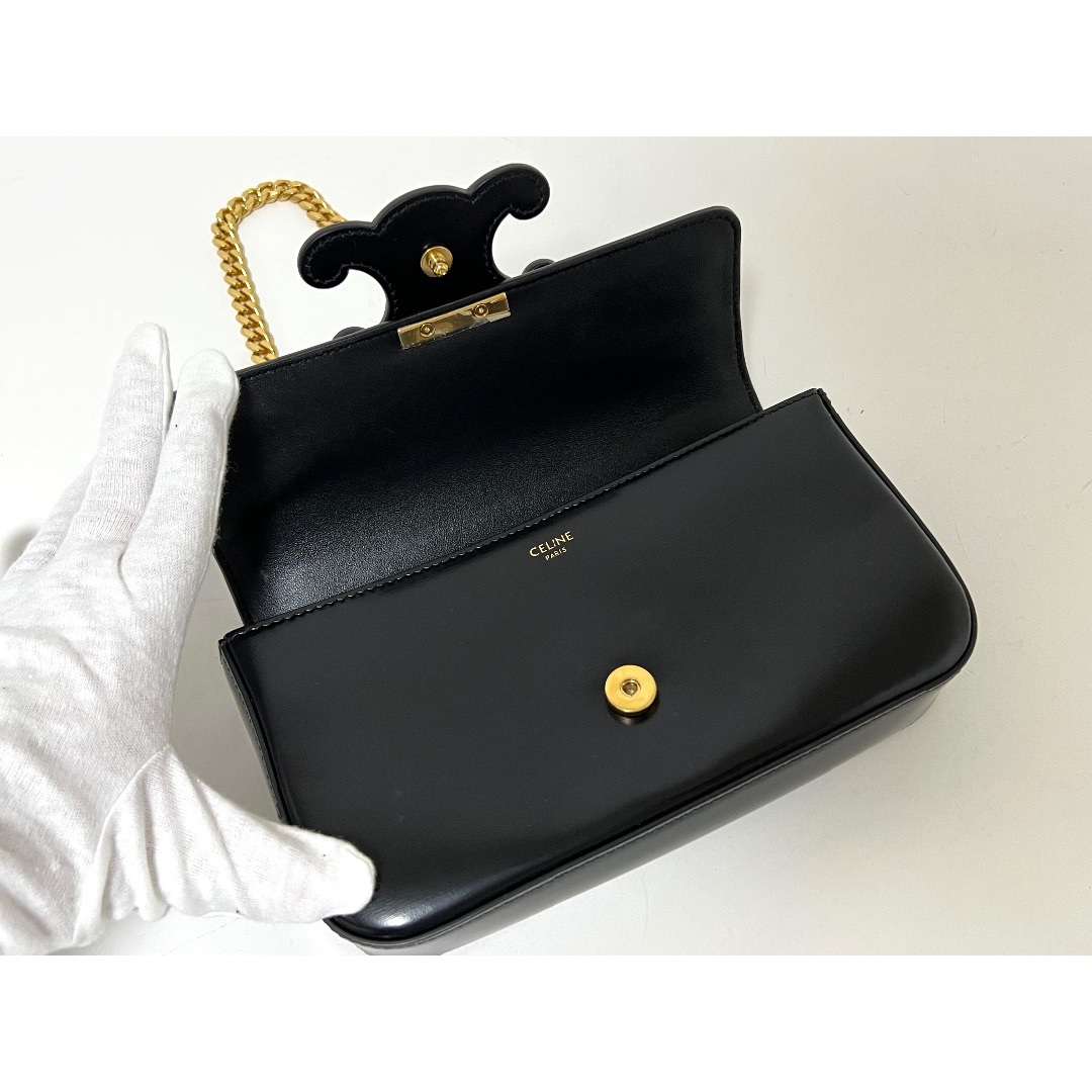 美品】セリーヌ ショルダーバッグ トリオンフ ゴールド金具