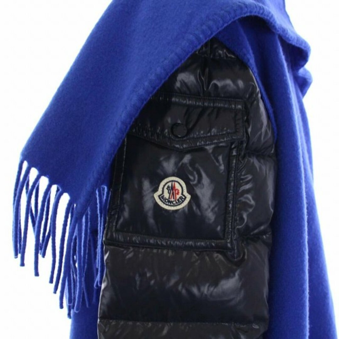 MONCLER(モンクレール)のモンクレール マンテラ ダウン切替ジャケット フリンジ トッパー S 青 黒 レディースのジャケット/アウター(ダウンジャケット)の商品写真