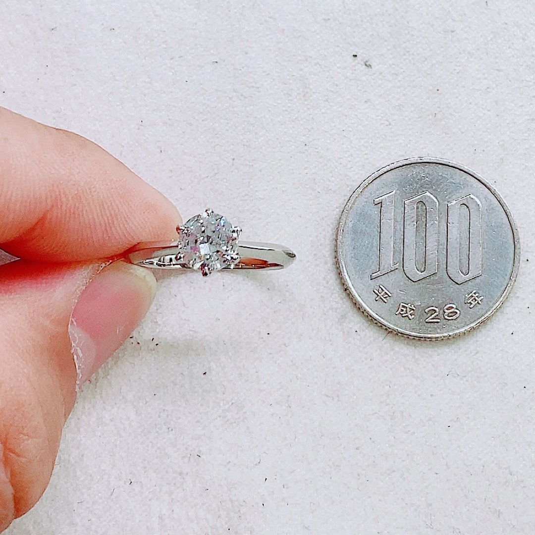 ダイヤモンド★0.626ct★✨大粒ダイヤモンドF,I-1,Goodプラチナリング指輪一粒