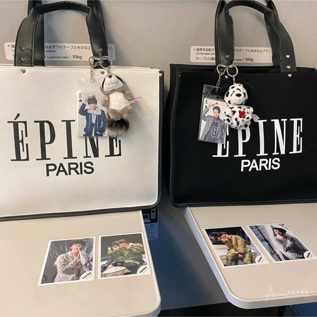 ÉPINE PARIS piping heart studs bagトートバッグ