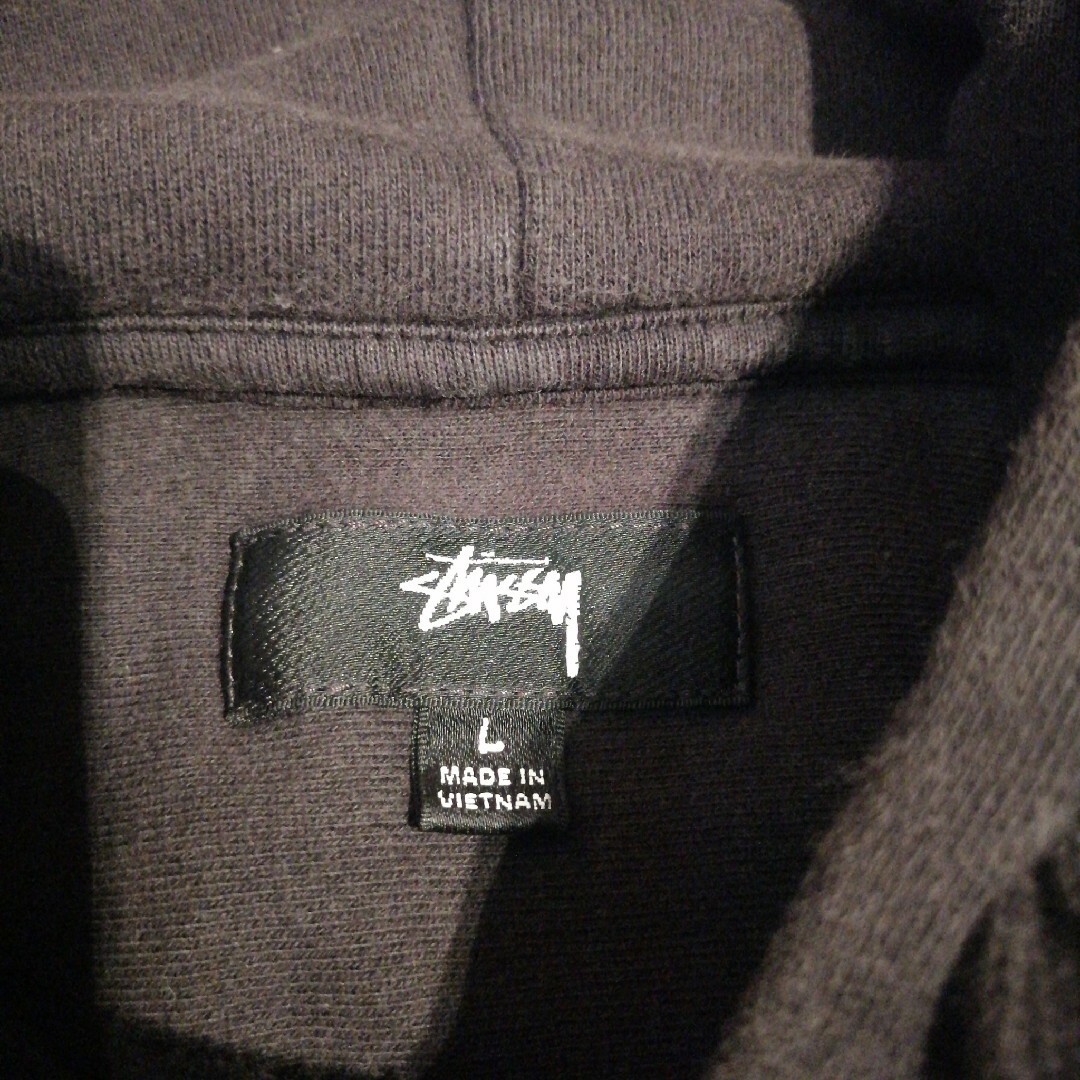 【大人気】 stussy ワンポイント刺繍パーカー　反転ロゴ　ロゴ刺繍　ゆるダボ