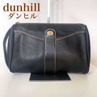 ダンヒル(Dunhill)の人気　ダンヒル　クラッチ　セカンドバッグ　ゴールド金具　レザー　黒　ブラック(セカンドバッグ/クラッチバッグ)