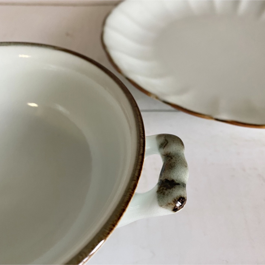 HASAMI(ハサミ)の波佐見焼 ブランカ スープカップ&ソーサー インテリア/住まい/日用品のキッチン/食器(食器)の商品写真