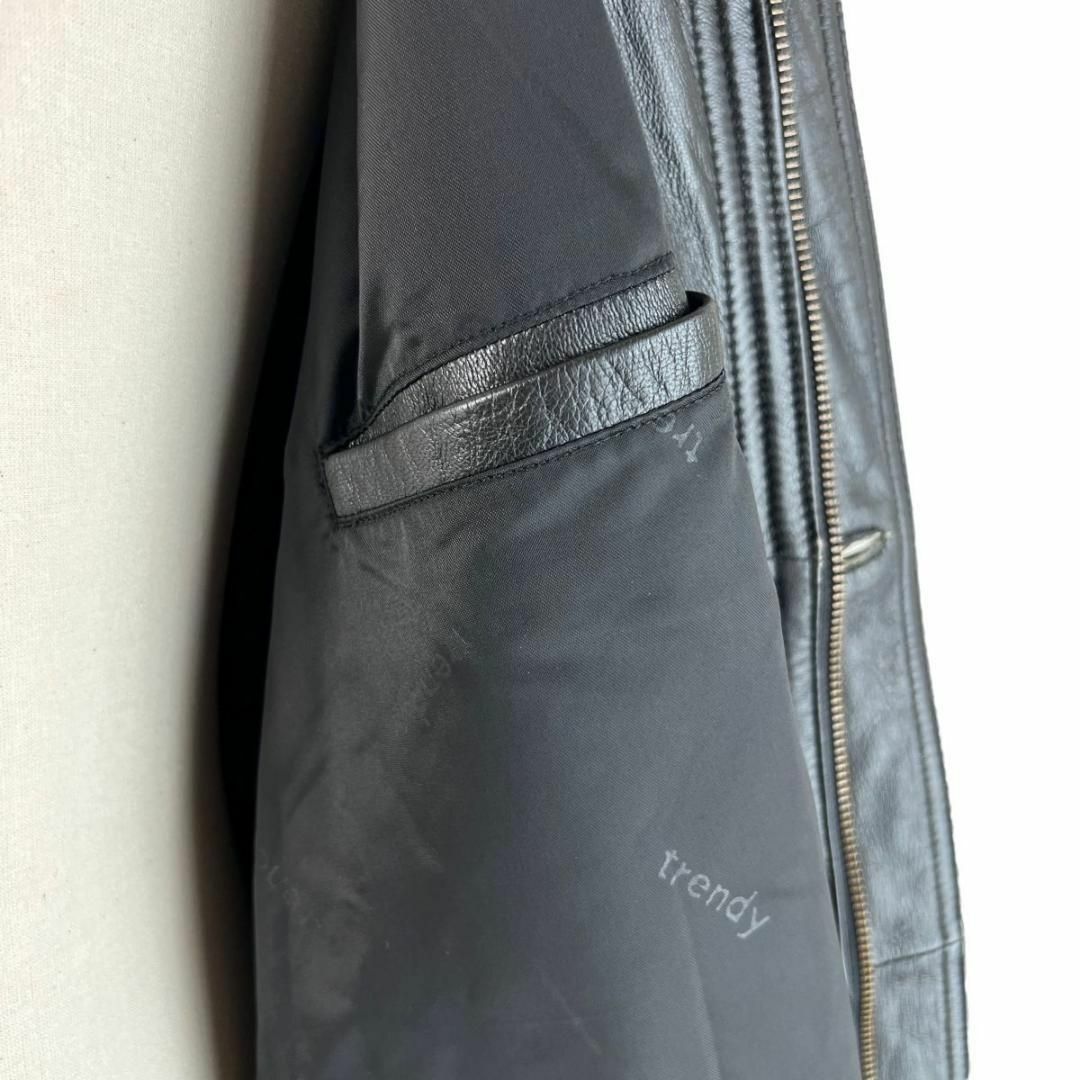 希少 90s Vintage TRENDY 羊革 レザー カーコート 3L 黒 - レザー
