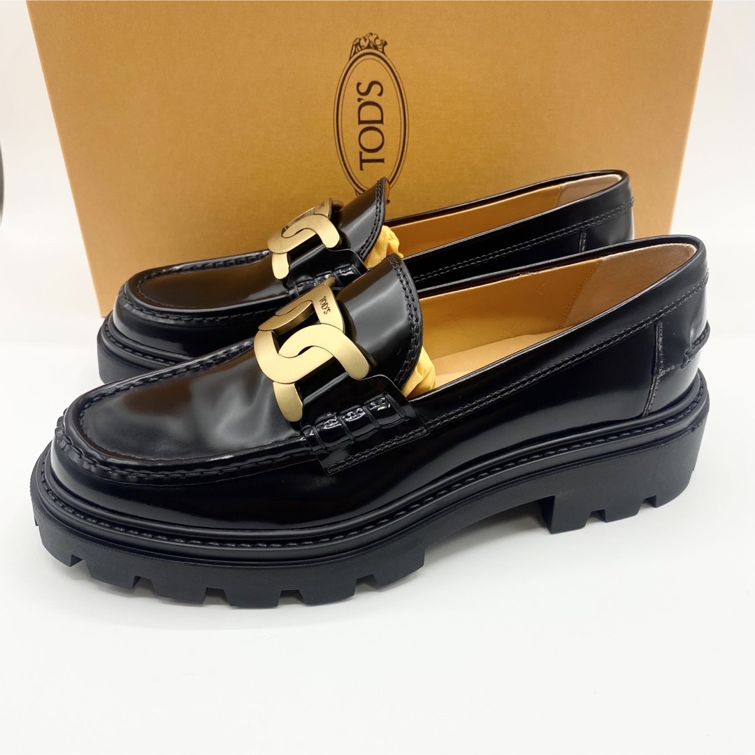 TOD'S - 新品未使用！送料込み☆TOD'S☆ロゴ ケイト レザー ローファー