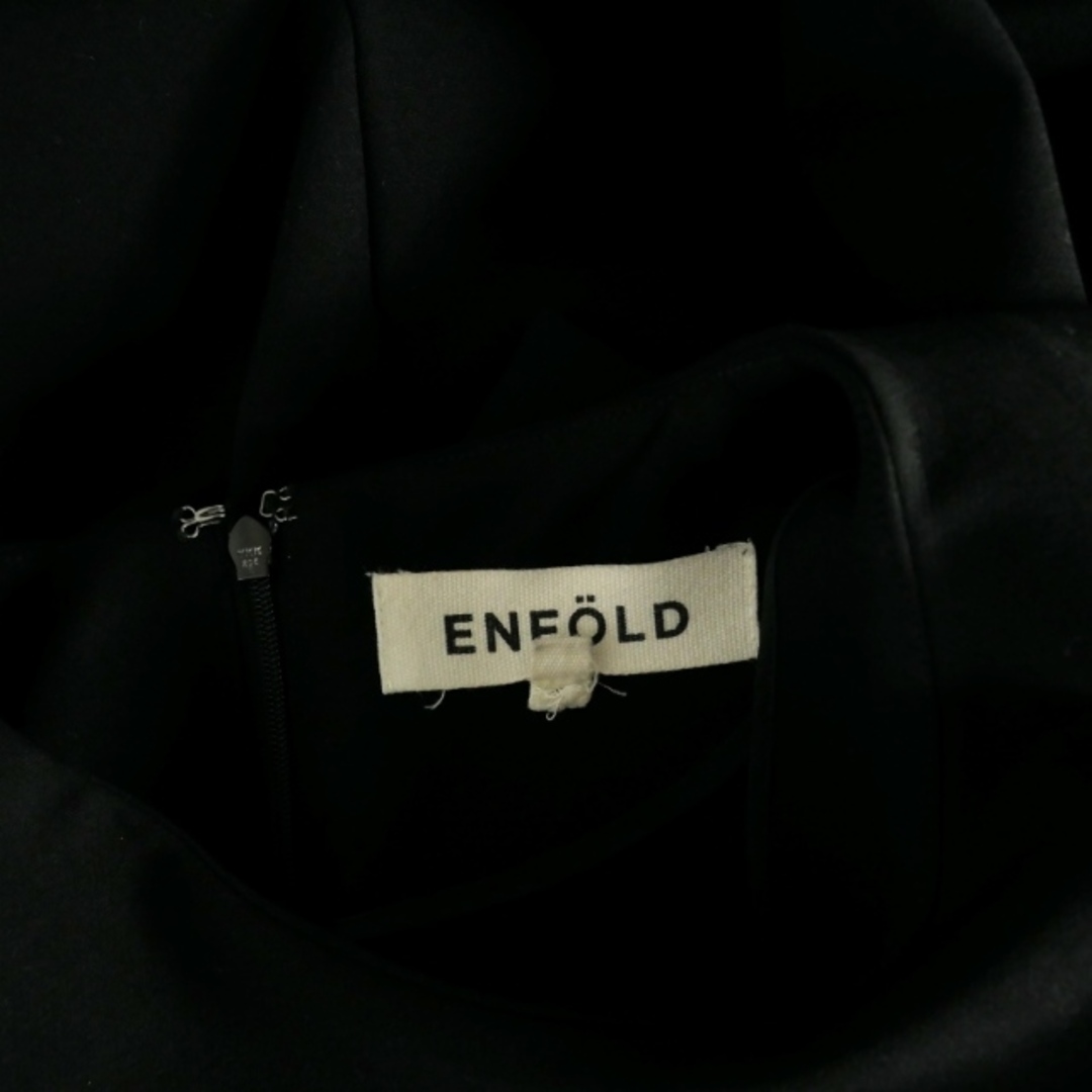 エンフォルド ENFOLD ロング ドレス ワンピース 長袖 36 黒 ブラック