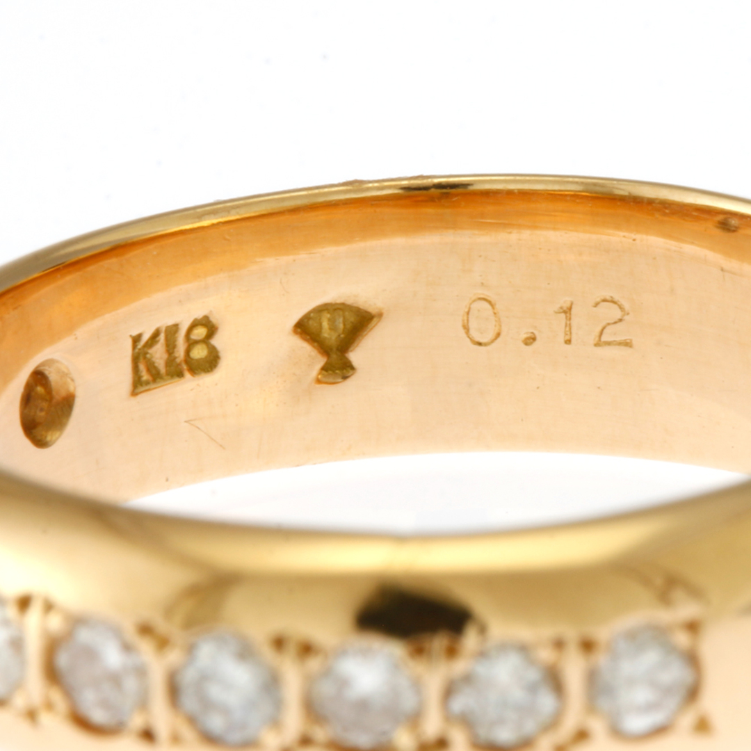 リング 指輪 13号 18金 K18イエローゴールド ダイヤモンド 0.12ct ダイヤモンド 0.60ct レディース 【中古】