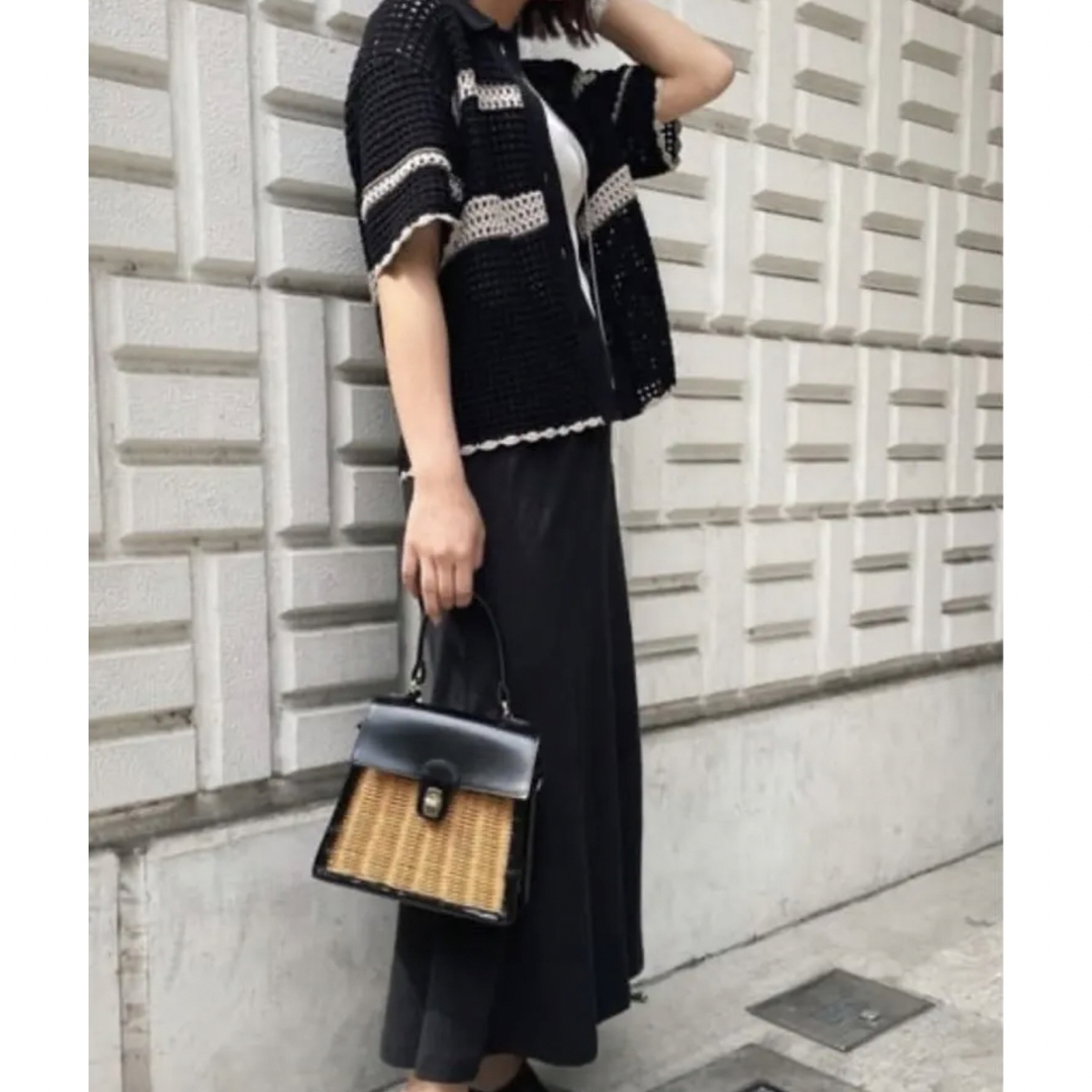 moussy(マウジー)のSTRIPED CROCHET シャツ レディースのトップス(シャツ/ブラウス(半袖/袖なし))の商品写真