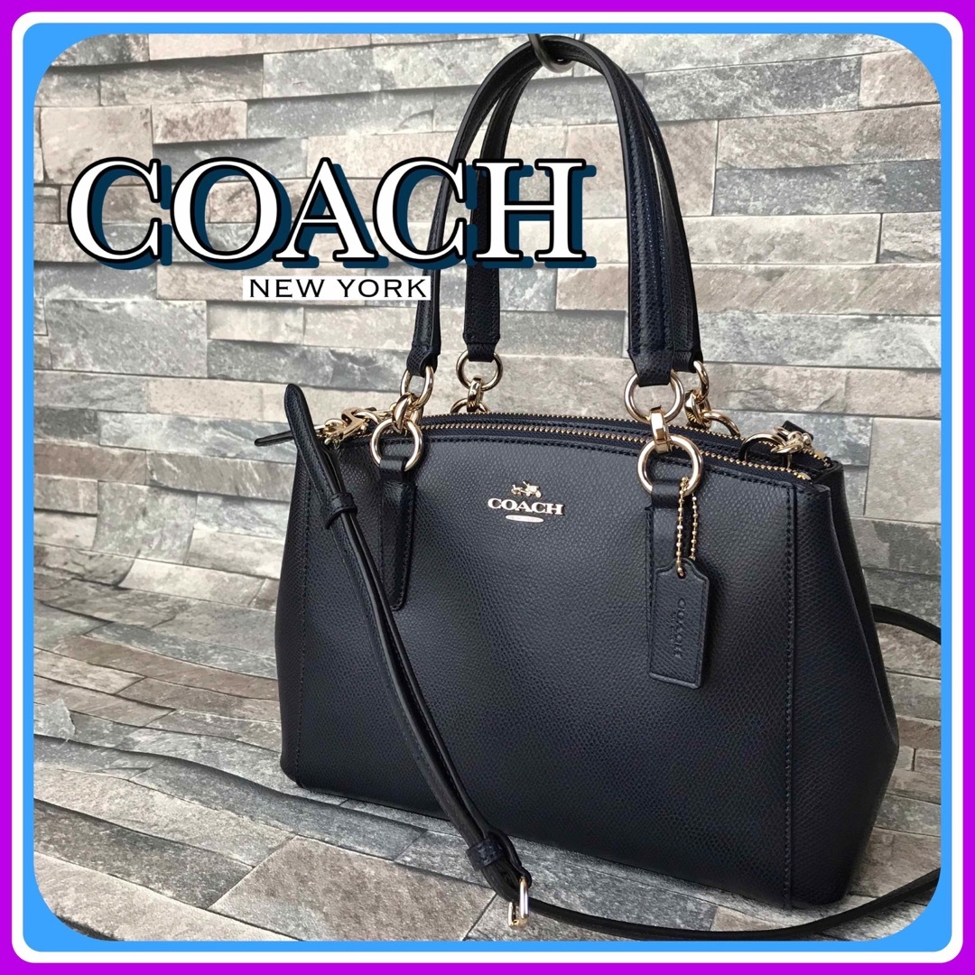 【未使用】コーチ　レザー　ネイビー　coach