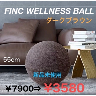FINC WELLNESS BALL  ダークブラウン　５５ｃｍ(トレーニング用品)