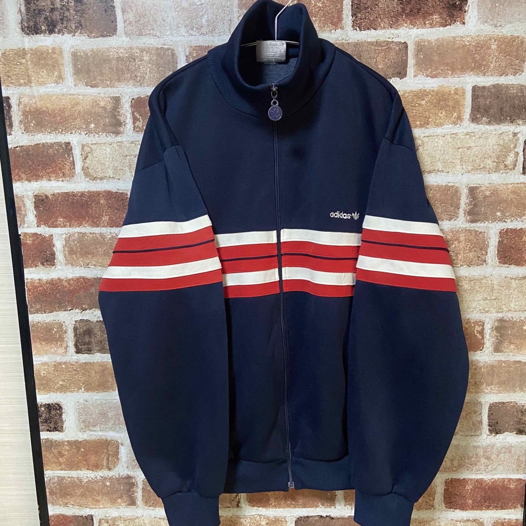 【激レア】M12 80～90s adidas トラックジャケット ネイビー 古着