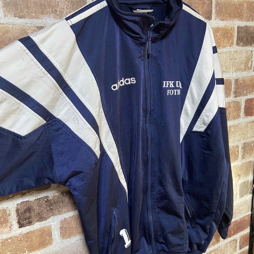 国旗タグ】M13 Adidas 90s トラックジャケット ネイビー 古着-
