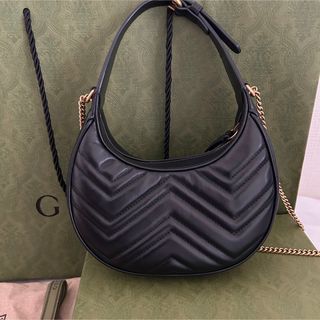 Gucci - GUCCI グッチ GGマーモント ショルダーバッグ ハーフムーンの