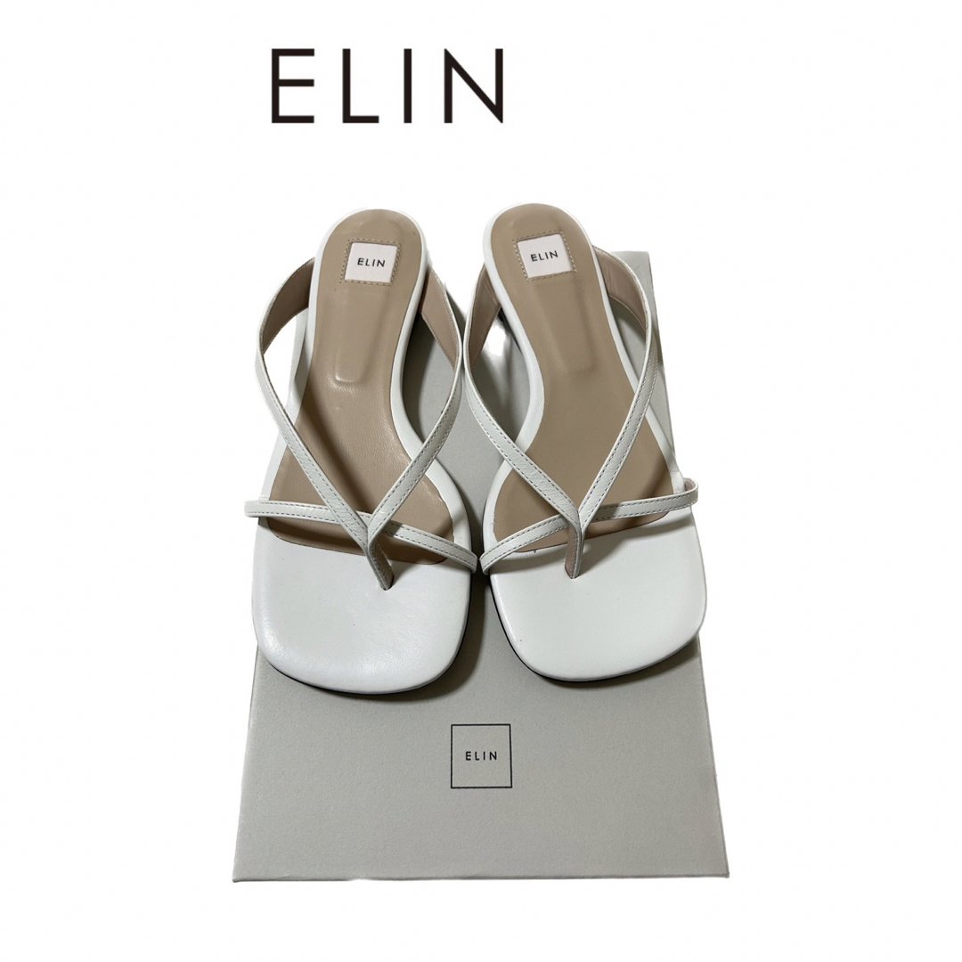 ELIN(エリン)の新品同様美品　ELIN スクエアトングフラットサンダル レディースの靴/シューズ(サンダル)の商品写真