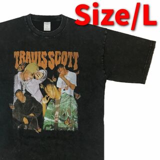 Travis Scott ヴィンテージ加工Tシャツ トラビススコット レトロL(Tシャツ/カットソー(半袖/袖なし))