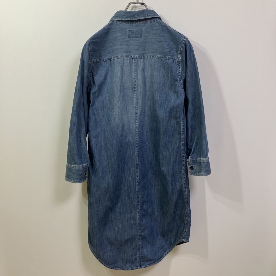 Wrangler 色落ち ダブルポケット 長袖 デニム ワンピース シャツ 古着