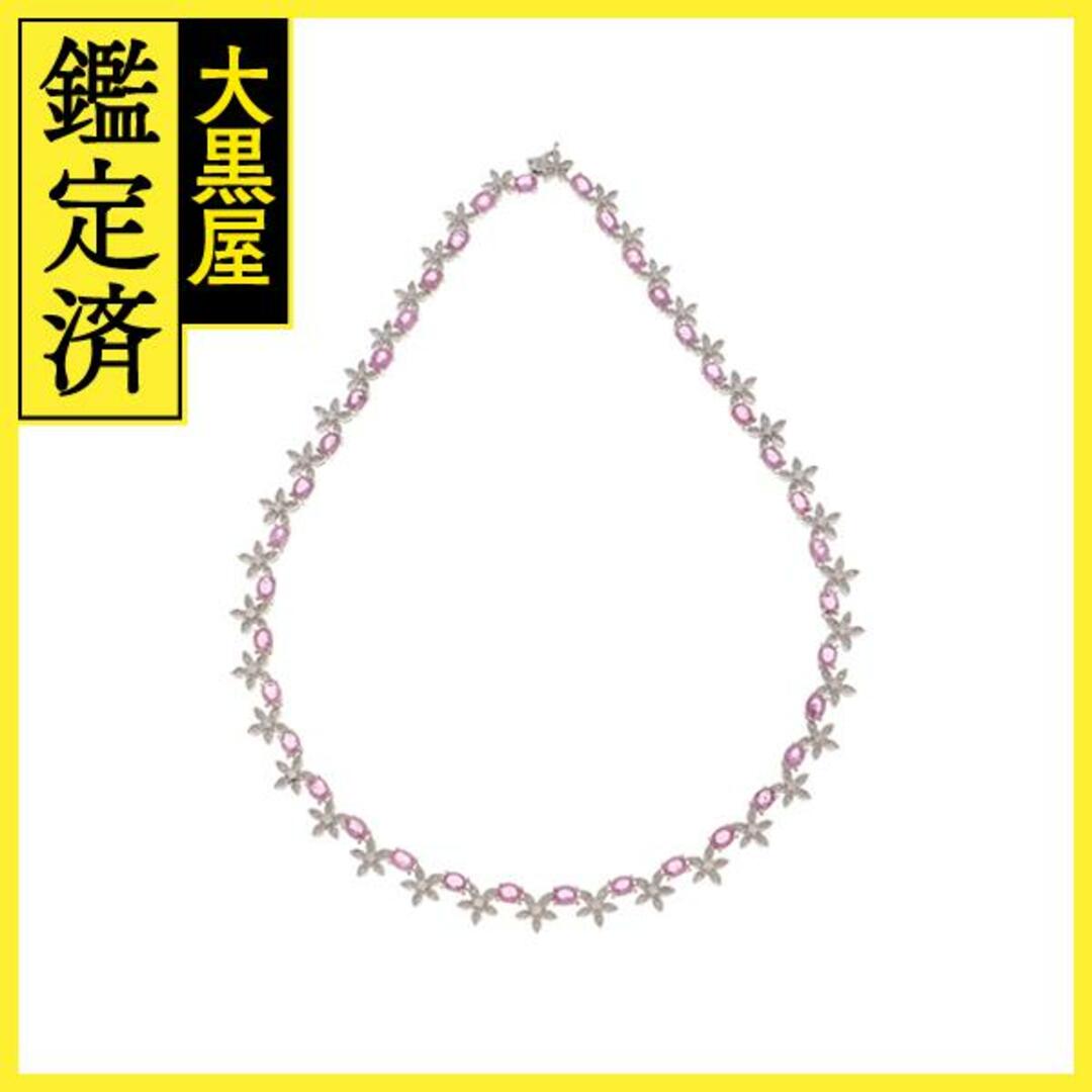 ジュエリー　ネックレス　ピンクサファイヤ/ダイヤモンド　28.7G　【436】