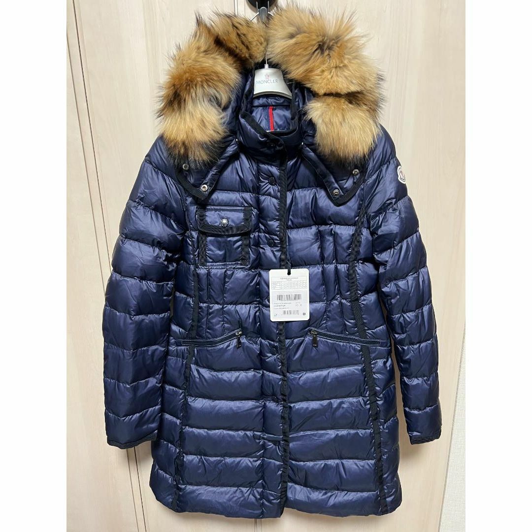 ※訳あり特価品！MONCLER HERMIFUR ダウンジャケット  1 紺　M