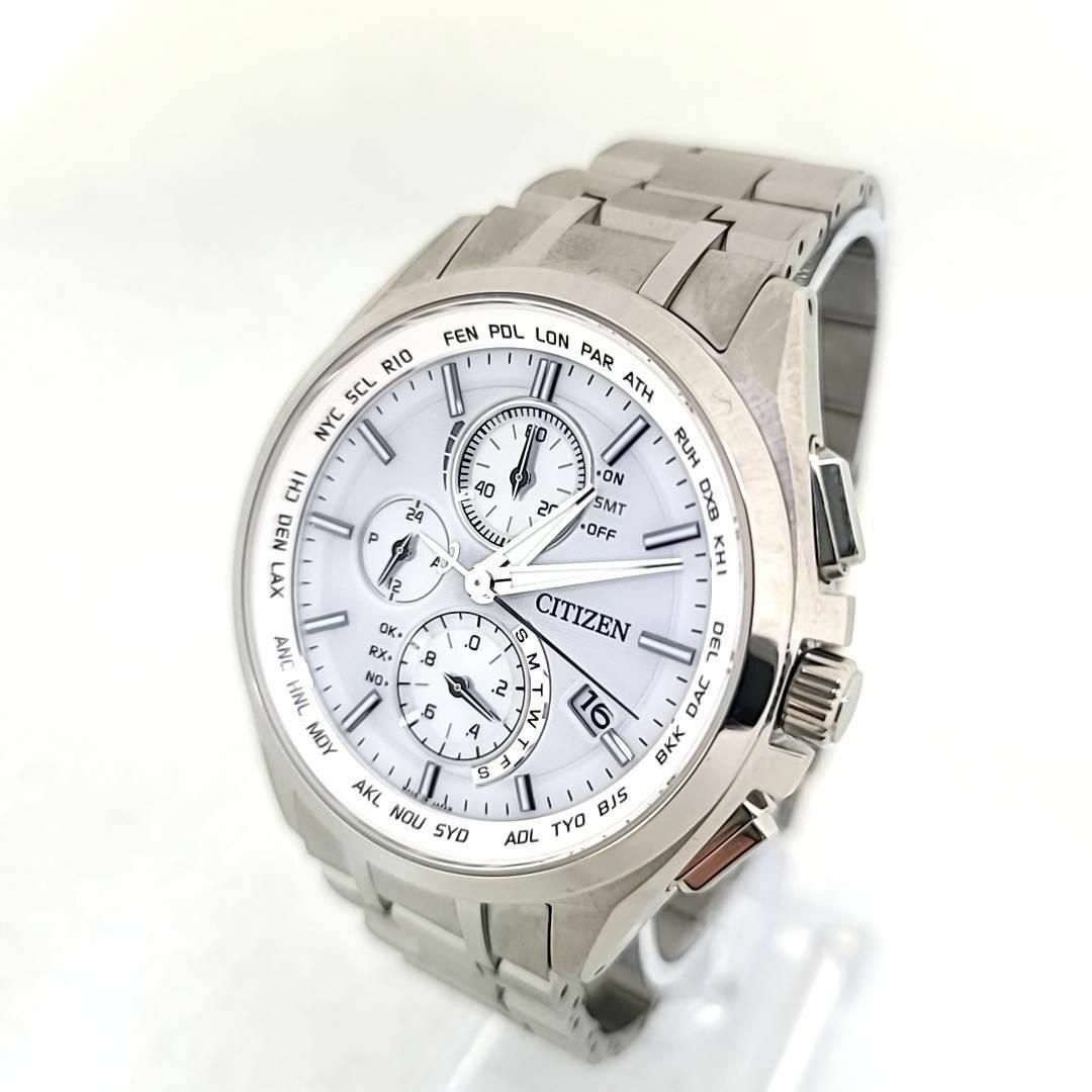 【美品稼働品】シチズン citizen アテッサ 白文字盤 クロノグラフ-