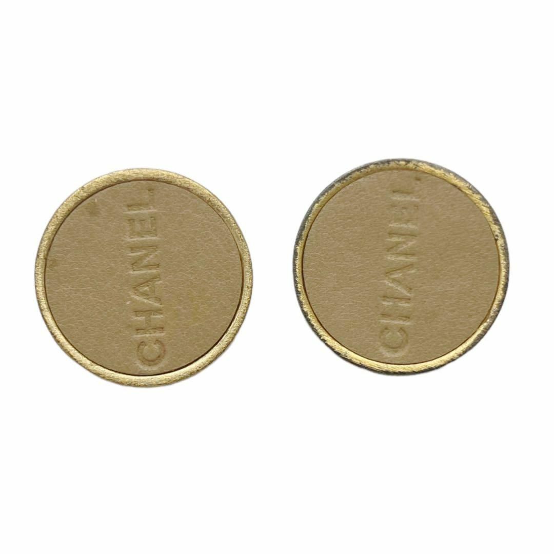 ⭐️良品⭐️ シャネル ラウンド ロゴ ボタン カーフ 00A イヤリング