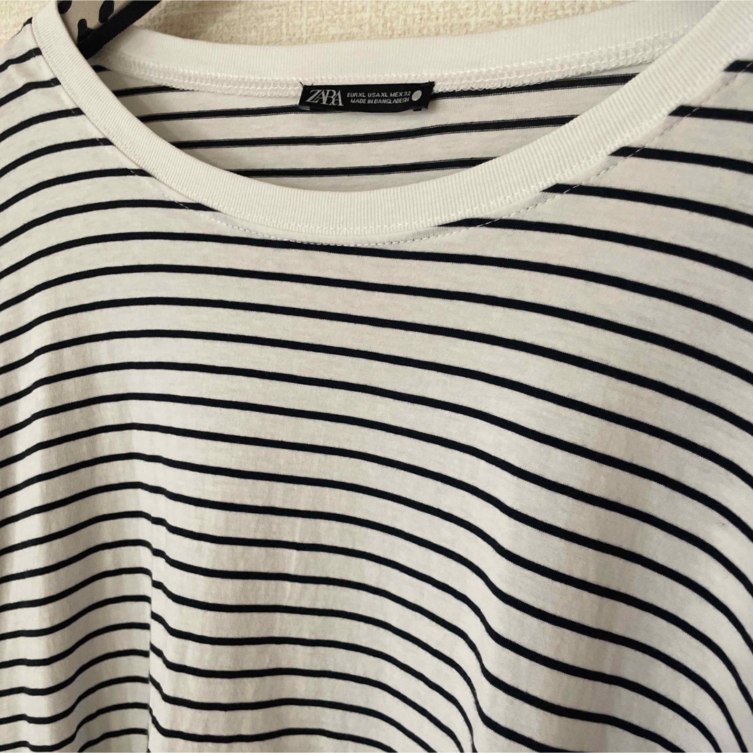 ZARA(ザラ)のZARA ❤️ ストライプ Tシャツ トップス XL レディースのトップス(Tシャツ(半袖/袖なし))の商品写真