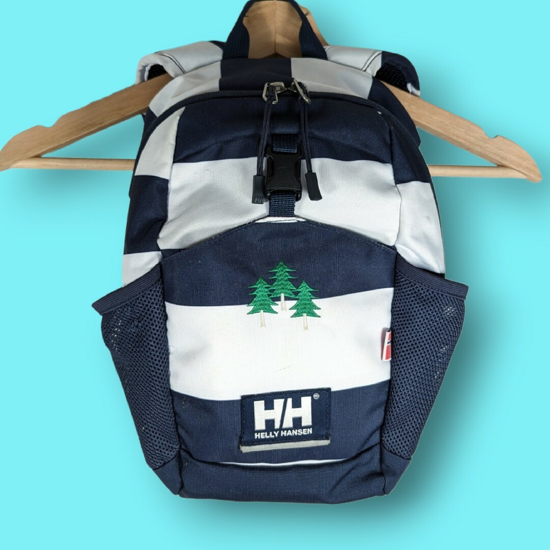 HELLY HANSEN(ヘリーハンセン)のヘリーハンセン キッズ用 リュックサック バックパック ストライプ 白/紺色 キッズ/ベビー/マタニティのこども用バッグ(リュックサック)の商品写真