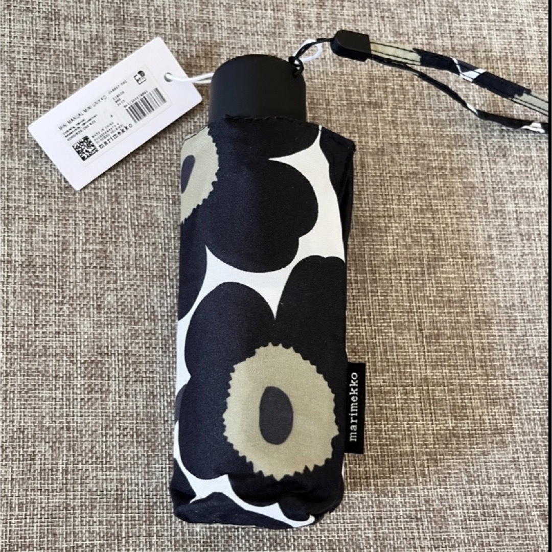 新品 marimekko 折り畳み傘  UNIKKO ウニッコ ブラック