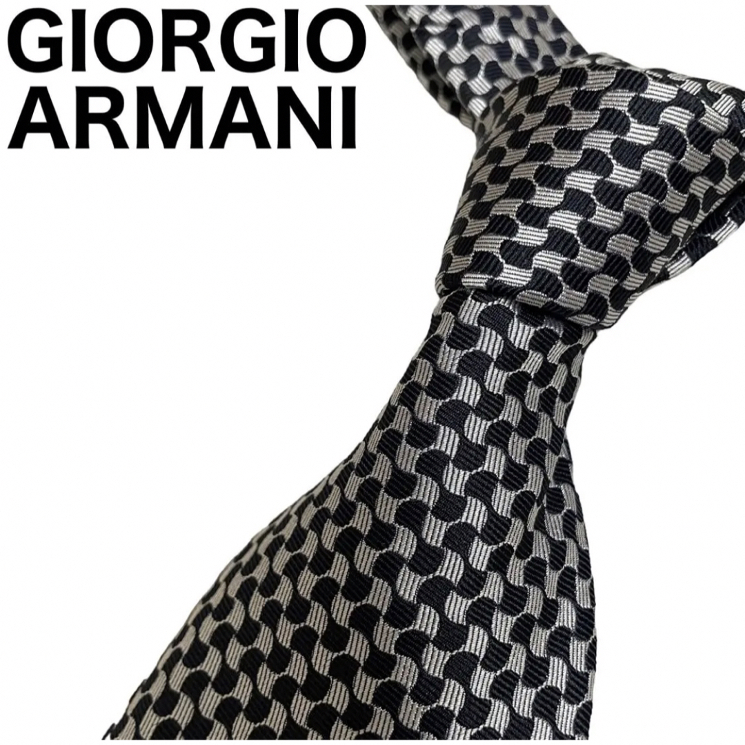 未使用品　GIORGIO ARMANI ネクタイ　ロゴ　シルク100　イタリア製