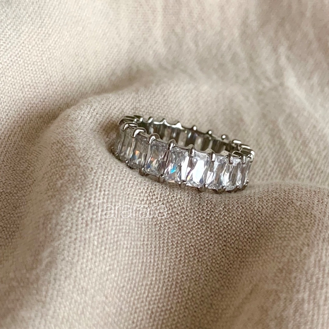 ●stainlessCzフルエタニティRing S●金属アレルギー対応 レディースのアクセサリー(リング(指輪))の商品写真