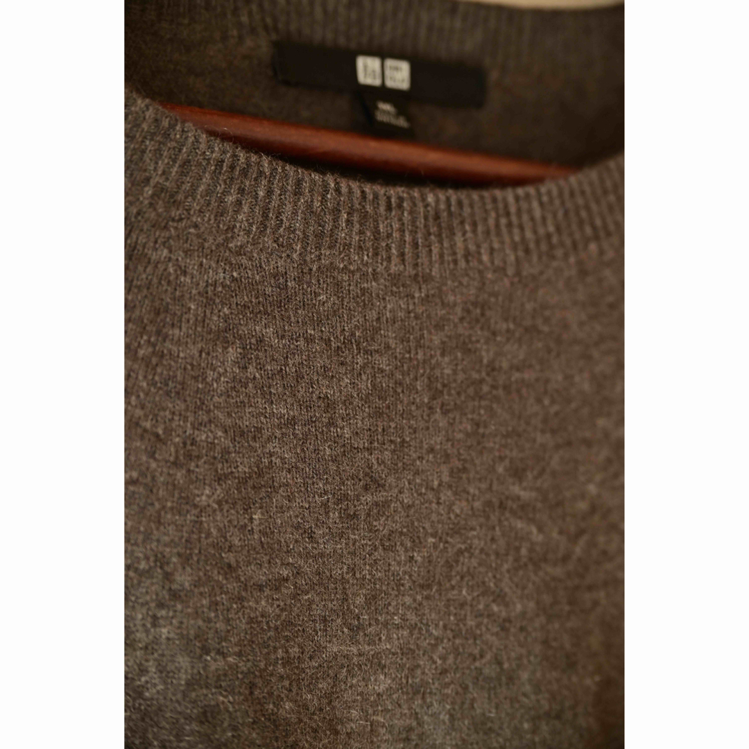 UNIQLO(ユニクロ)の3XL 3Dカシミヤクルーネックセーター　ブラウン レディースのトップス(ニット/セーター)の商品写真