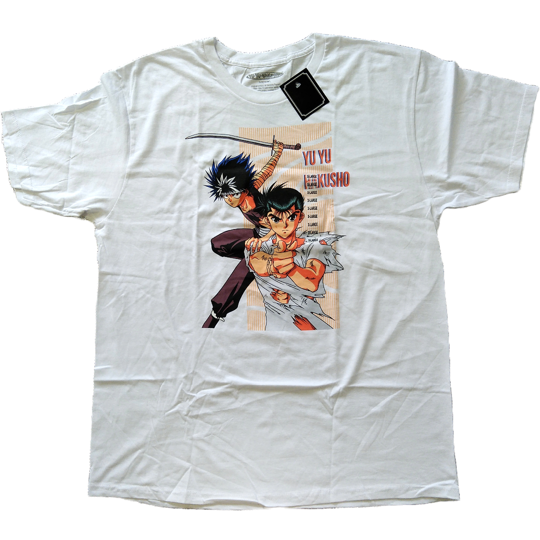 幽☆遊☆白書　Tシャツ　XLサイズ　白　アニメTシャツ　幽助　飛影　海外公式 *