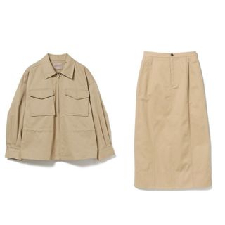 ビーミング ライフストア バイ ビームス(B:MING LIFE STORE by BEAMS)のセットアップ　2点　上下　ジャケットロングスカート　ブルゾン　ベージュ　長袖　秋(セット/コーデ)